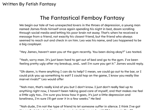 custom, personalized erotic literature